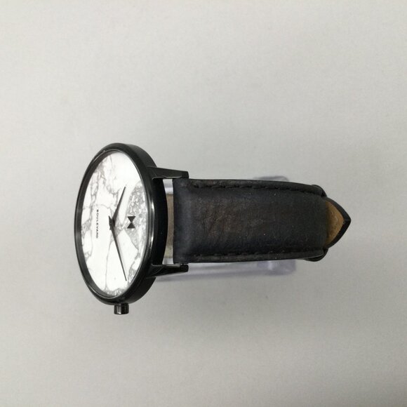 MVMT Marble Boulevard Watch Women 38mm Black Leather Band New Battery